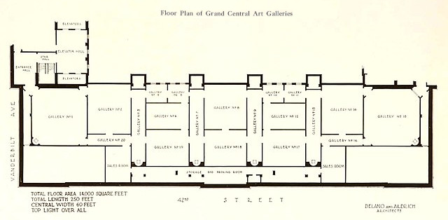 blueprint of an art gallery building