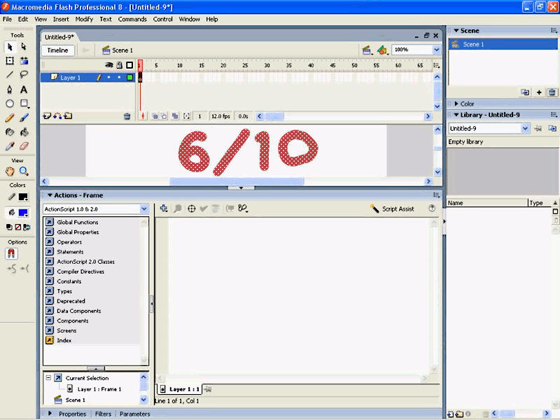 screenshot of Macromedia Flash 8