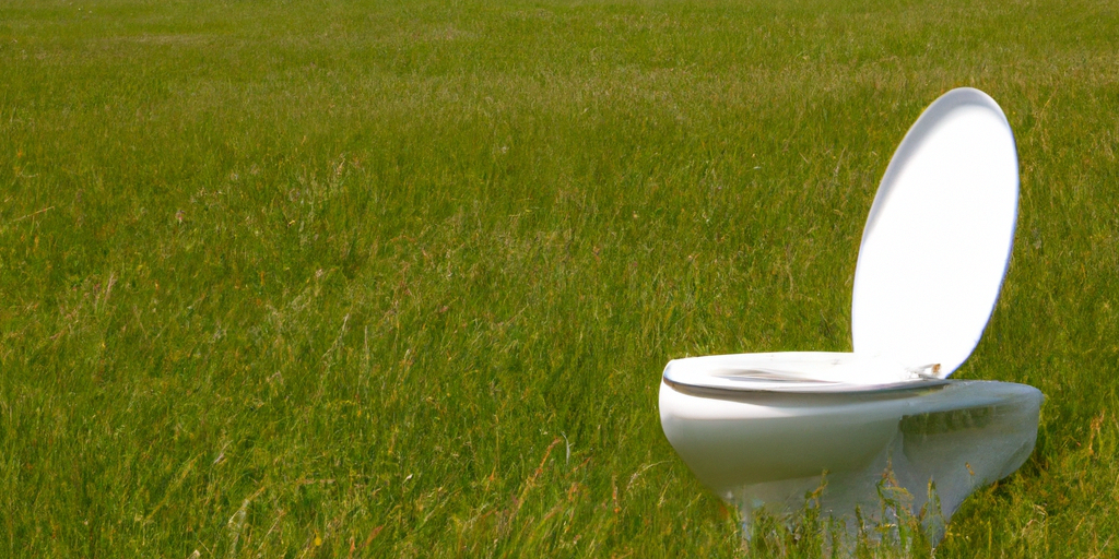 Image of a toilet seat in a field