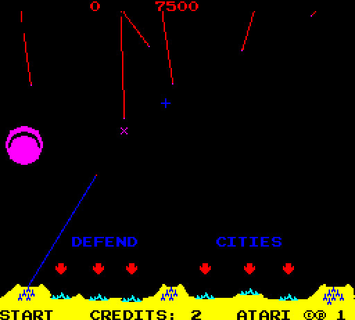 screenshot of Missile Command